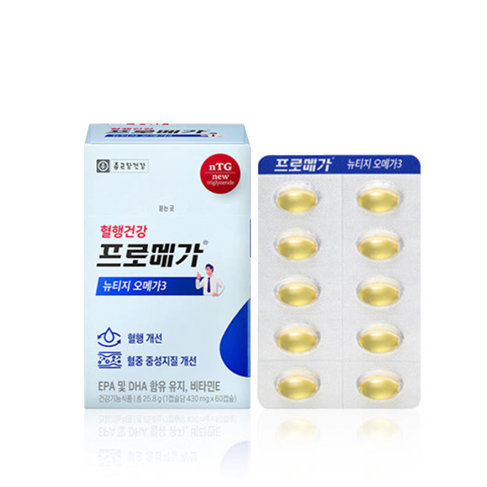 종근당건강 프로메가 뉴티지 nTG 오메가3 엔티지 26년 10월31일까지 60캡슐, 1개 - 상품 이미지