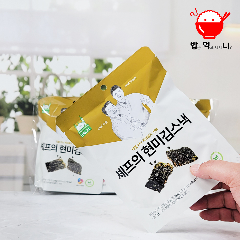셰프의 현미 김스낵 국내산 김과자 인생 술안주 맥주안주 오리지널김스낵, 20g, 5개 - 상세 이미지 3