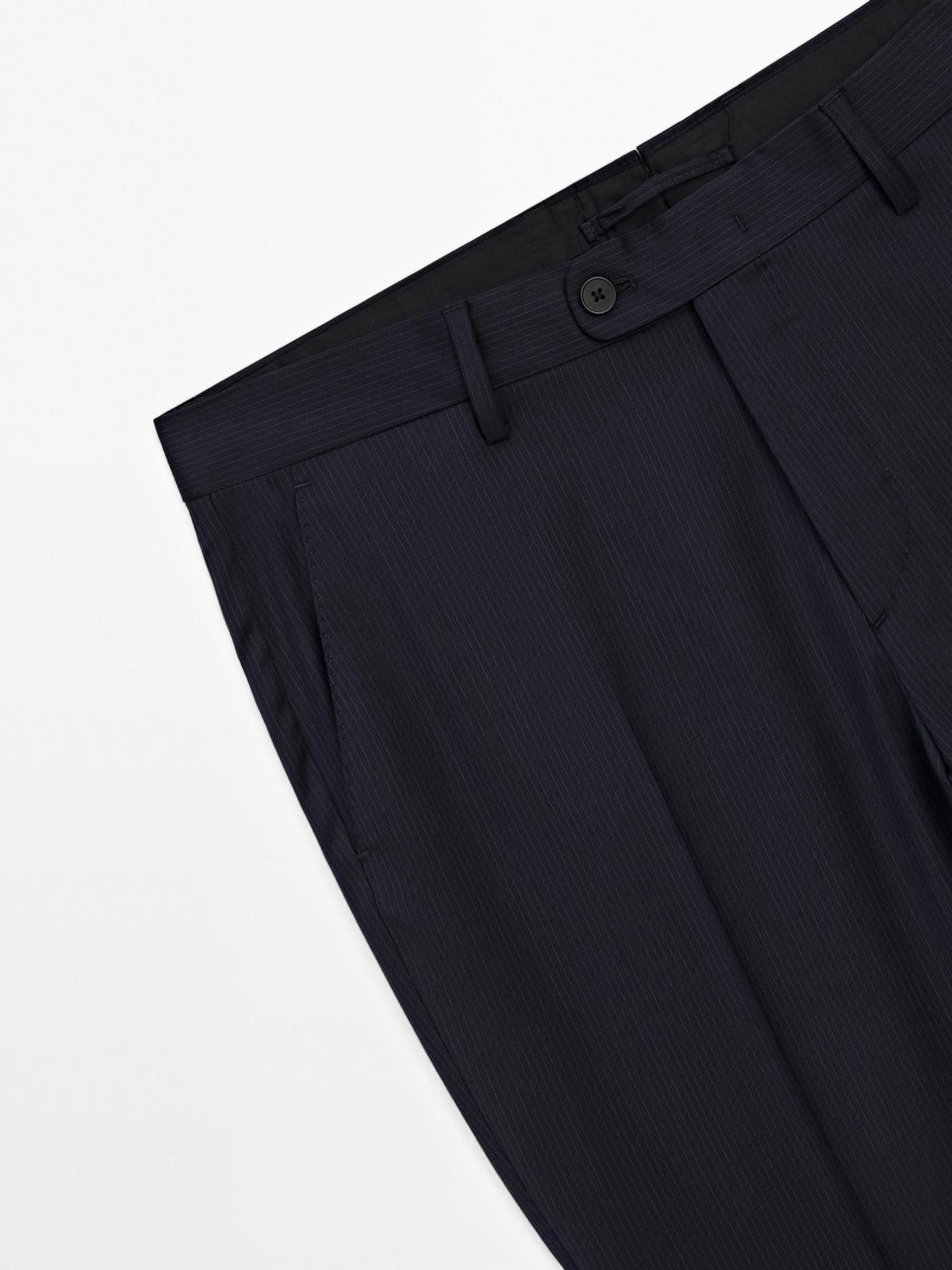 마시모두띠 핀스트라이프 울 슬림핏 수트 팬츠 0046/646 NAVY BLUE - 상세 이미지 5