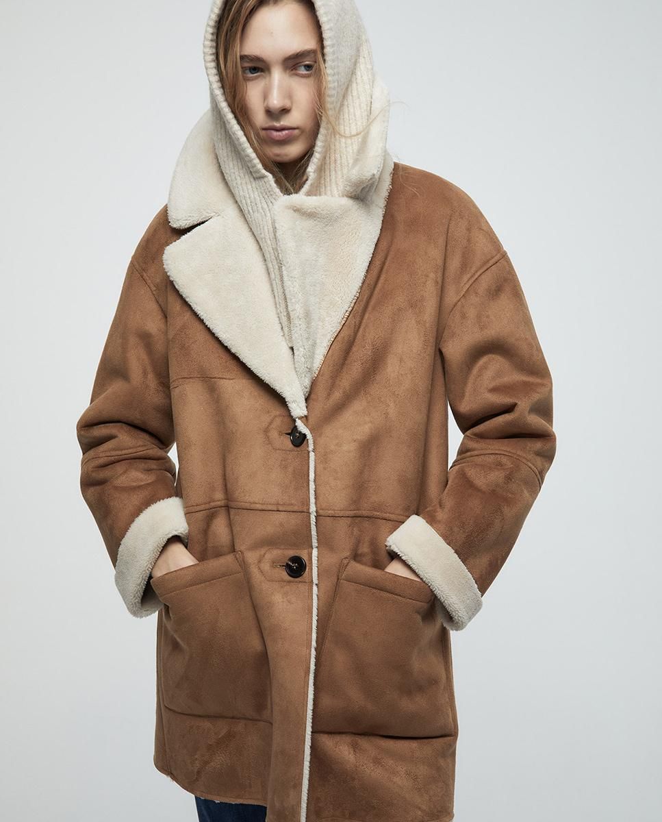 스페라 무스탕 더블페이스 오버핏 롱코트 58330200856 CAMEL - 상품 이미지