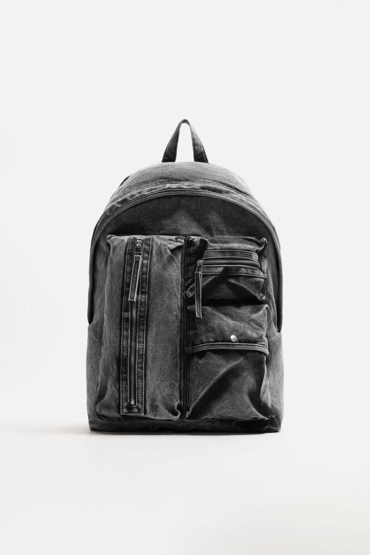 자라 테크니컬 워싱 데님 백팩 3222/620 BLACK - 상품 이미지