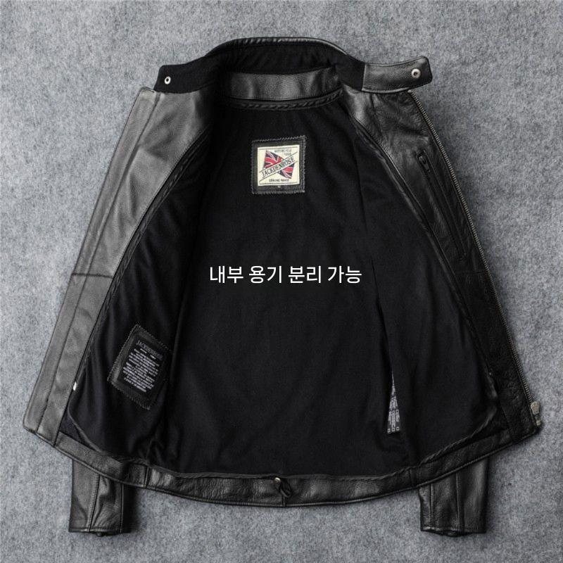 가죽자켓 항공 점퍼 오토바이자켓 바이크 가죽 레이싱 오토바이 사계절 자켓 남성용 - 상세 이미지 5