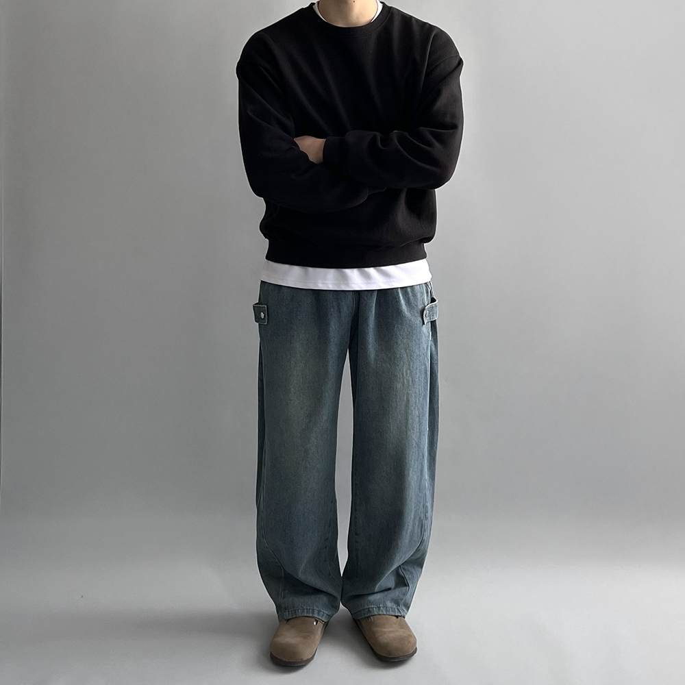 남자밴딩청바지 벌룬청바지 남성와이드청바지 이미지 3