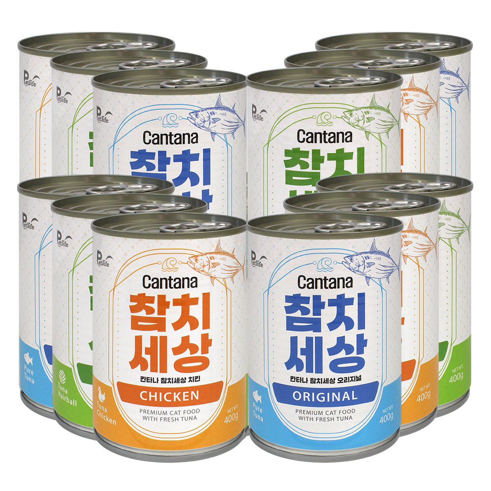 칸타나 참치세상 고양이캔 콤보, 400g, 12개 제품 이미지