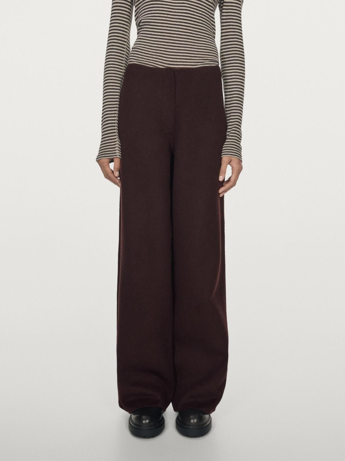 마시모두띠 울 블렌드 스트레이트 와이드 팬츠 6426/976 BROWN - 메인 이미지