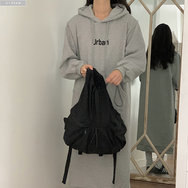 애니브 어반 후드 기모 롱 원피스 2col 가을 겨울 맥시 도톰 오버핏 원마일 제이플로우 이미지 7
