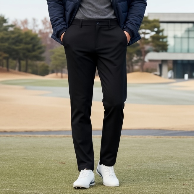 볼빅 남자 겨울 기본 베이직 기모안감 골프웨어 본딩 스판 골프바지 - 상품 이미지