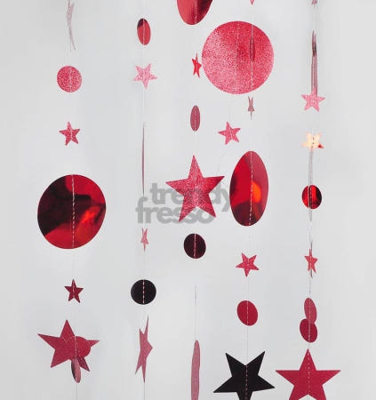 [트렌디프레소협력사]데이슬롯 가랜드 달과별 레드형 펠트 프로포즈 파티용품