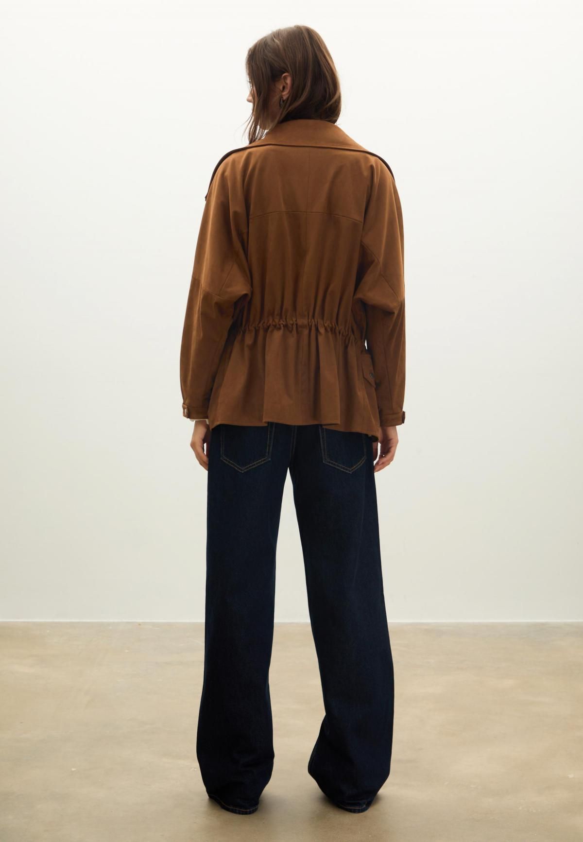 스트라디바리우스 테크니컬 레더 미디 파카 5866/549 BROWN - 상세 이미지 3