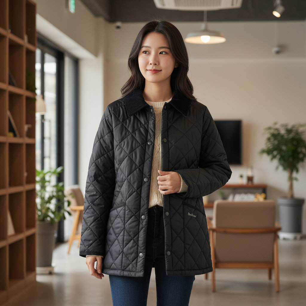 바버 자켓 가을 리데스데일 여성용 퀼팅 자켓 빅키즈 겸용 영국판 이미지 4