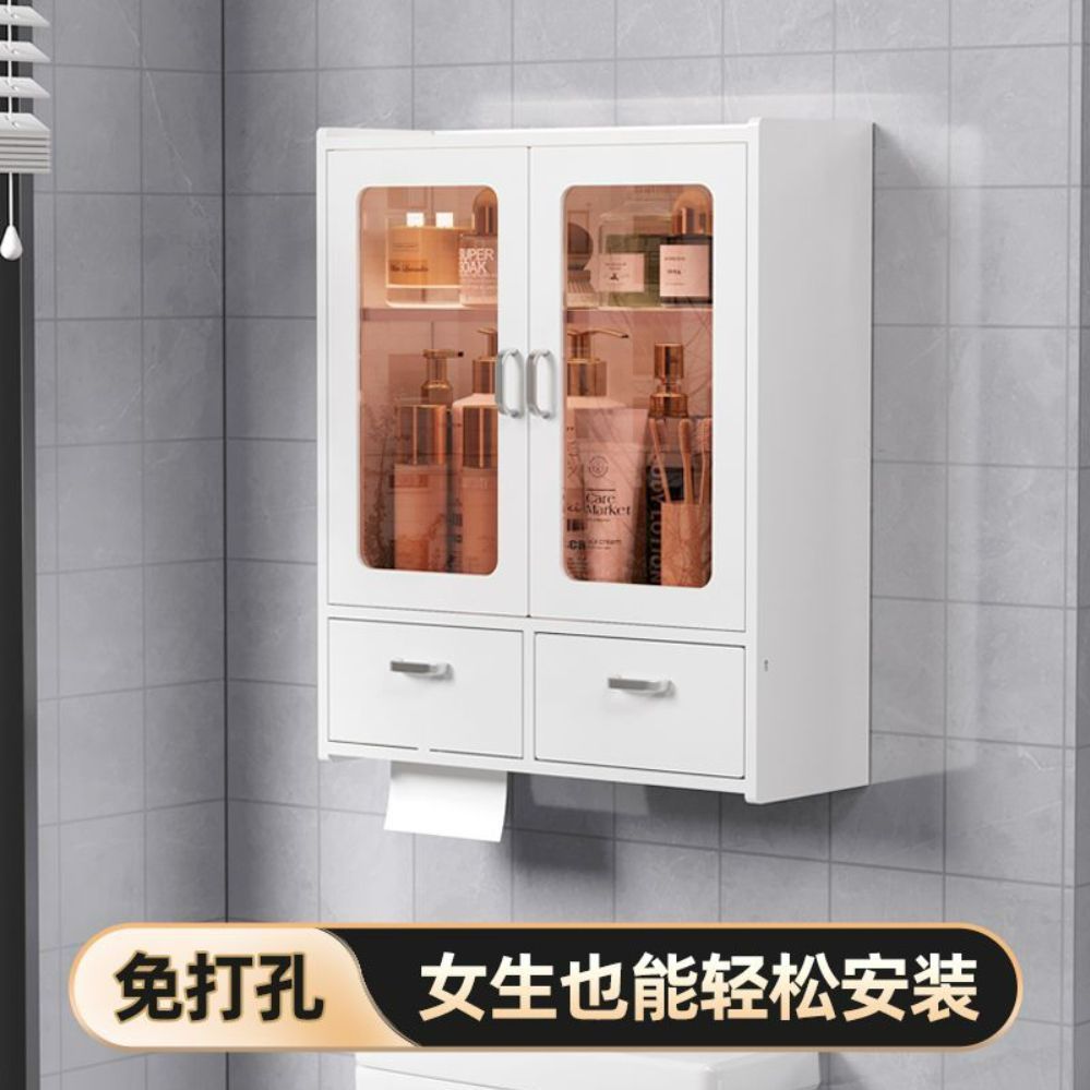 수납장 미러 화장실 상부장 선반 선반장 벽걸이 수건장 인테리어 - 상세 이미지 4