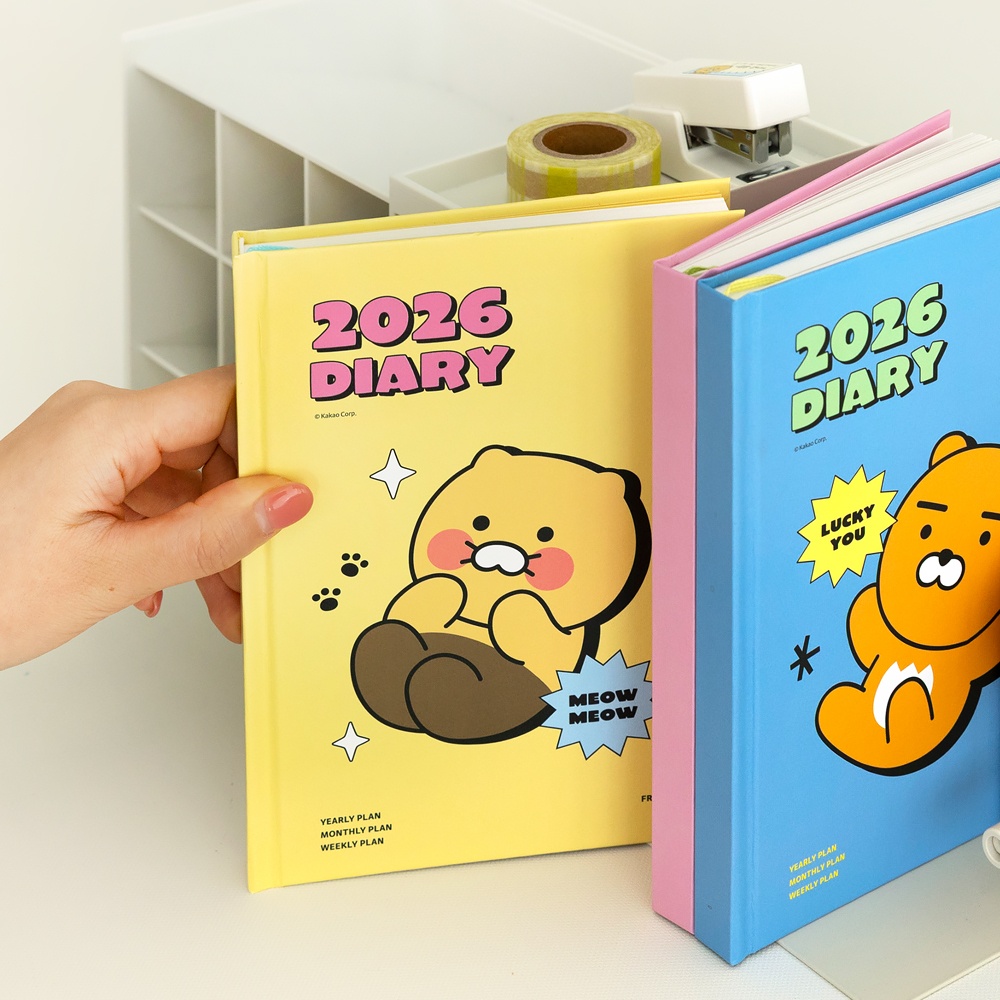 2026년 카카오 다이어리 위클리 26년 귀여운 하드커버 양장 다이어리 2026 라이언 - 상세 이미지 2