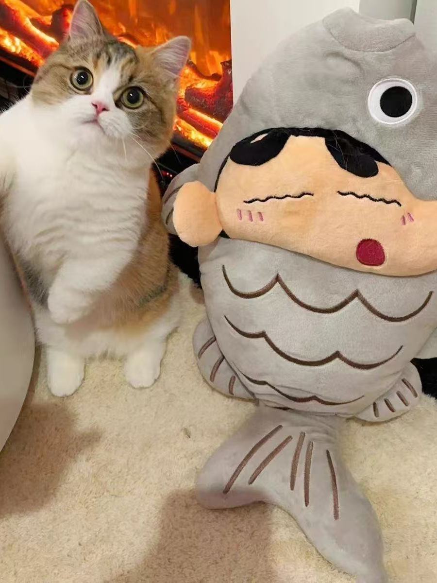 짱구 생선 베게 쿠션 대형 55cm 크레용신짱 재밌는 테이블 장식 소파 침대 의자 선물 짱구 소금 물고기 베개 50cm - 상세 이미지 4