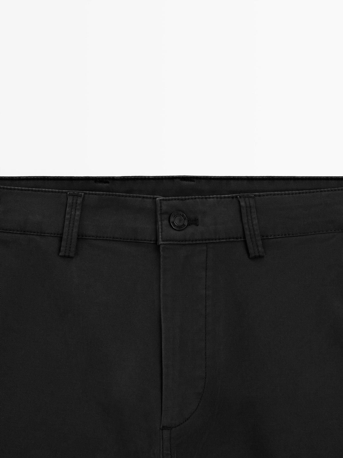 마시모두띠 테이퍼드핏 브러시드 슬랙스 팬츠 0452/100 BLACK - 상세 이미지 4