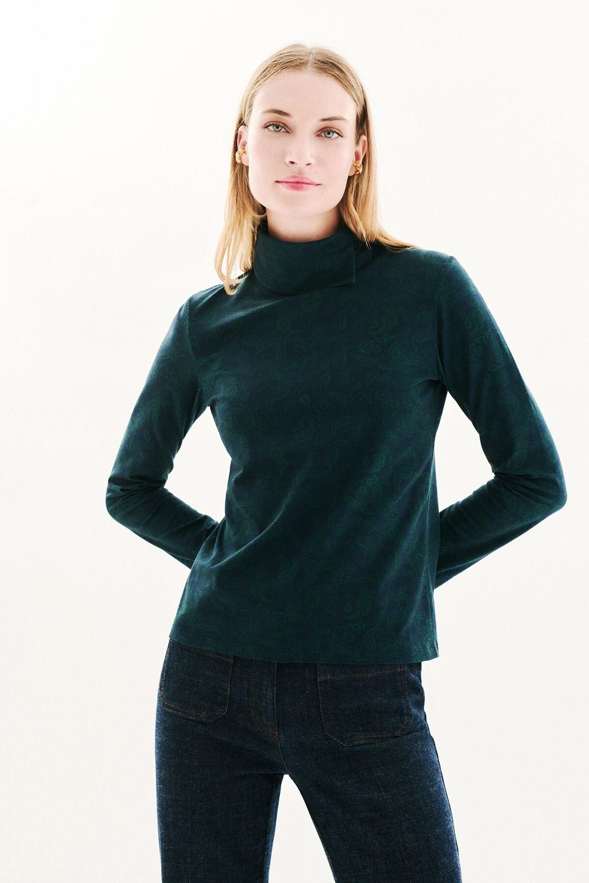 카롤 베이직 하이넥 긴팔 티셔츠 7762399 VERDE - 상품 이미지