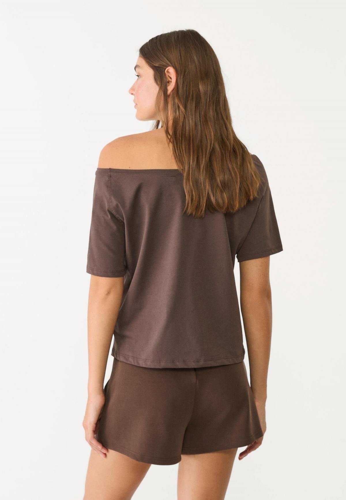 스트라디바리우스 프린트 캐주얼 반팔 플로리다 티셔츠 8701/287 BROWN - 상세 이미지 2