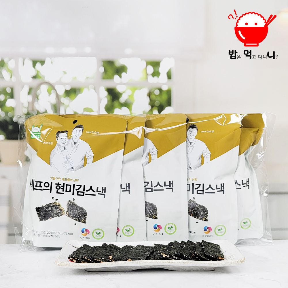 셰프의 현미 김스낵 국내산 김과자 인생 술안주 맥주안주 오리지널김스낵, 20g, 5개 - 상품 이미지