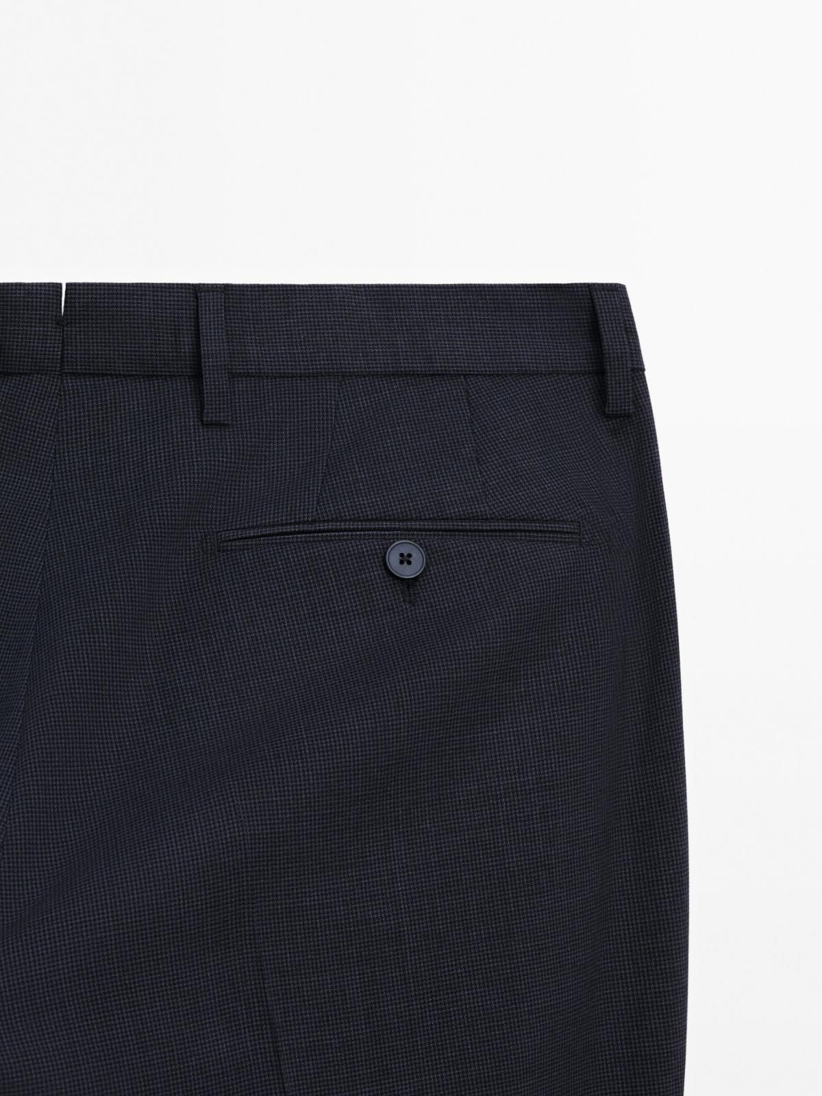마시모두띠 클래식 하운드투스 슬림핏 수트 팬츠 0049/649 NAVY BLUE - 상세 이미지 5