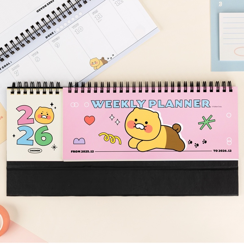 춘식이 2026년 위클리 플래너 캘린더 26년 카카오 데스크 스케줄러 2026 스탠딩 주간 - 상세 이미지 3