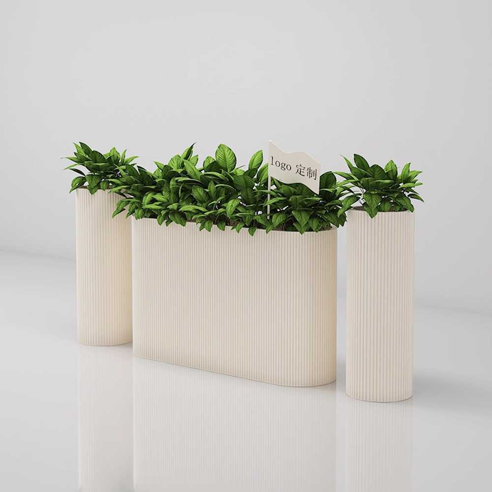 이동식 화분 파티션 가림막 거실 베란다 공간 칸막이 80x30x60cm 타원형 - 상세 이미지 2
