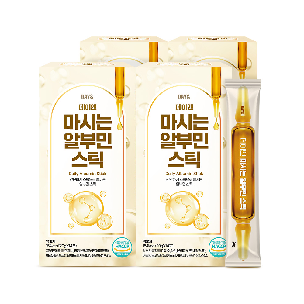 데이앤 마시는 알부민 스틱 20g 사과, 14포, 4개 - 메인 이미지