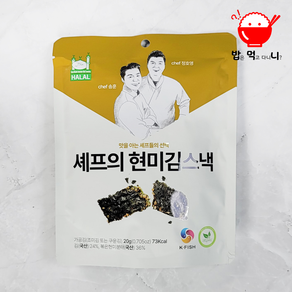 셰프의 현미 김스낵 국내산 김과자 인생 술안주 맥주안주 오리지널김스낵, 20g, 1개 - 상품 이미지