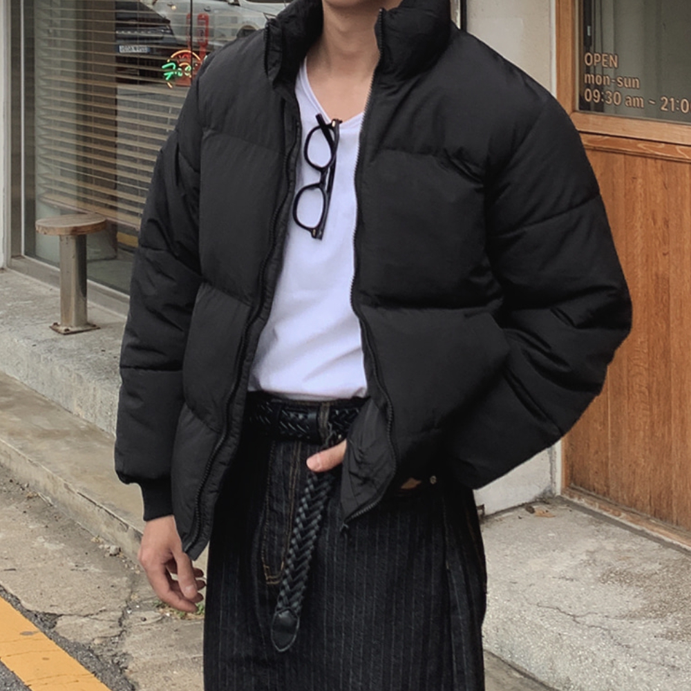 남자 테즈 오버핏 겨울 웰론 스트링 숏 패딩 점퍼 - 상세 이미지 2