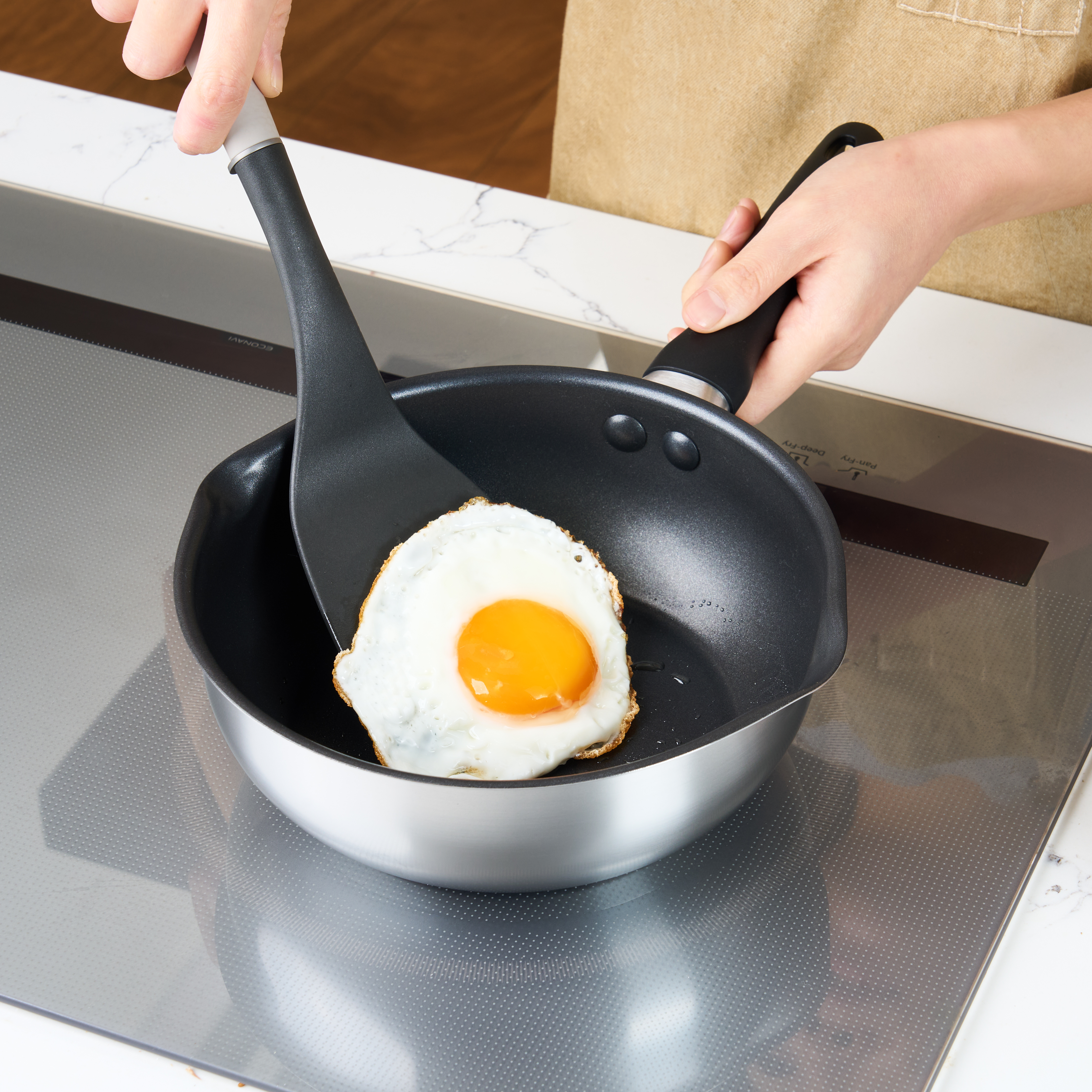 6in1 논스틱 스테인리스 스틸 인덕션 멀티팬 20cm