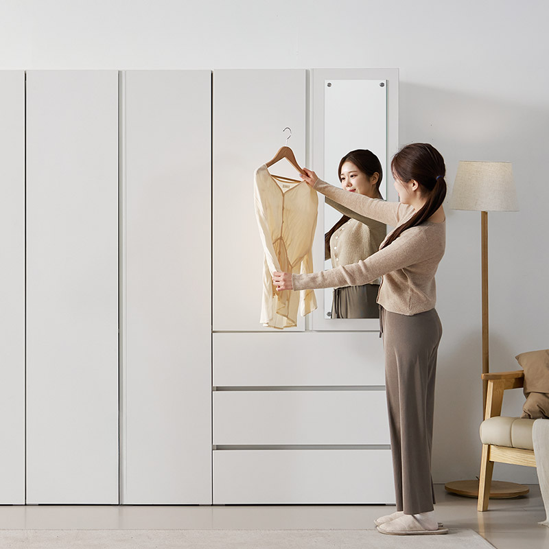 e스마트 라일 LPM 학생 작은방 간이옷장 싱글 원룸 옷장 800
