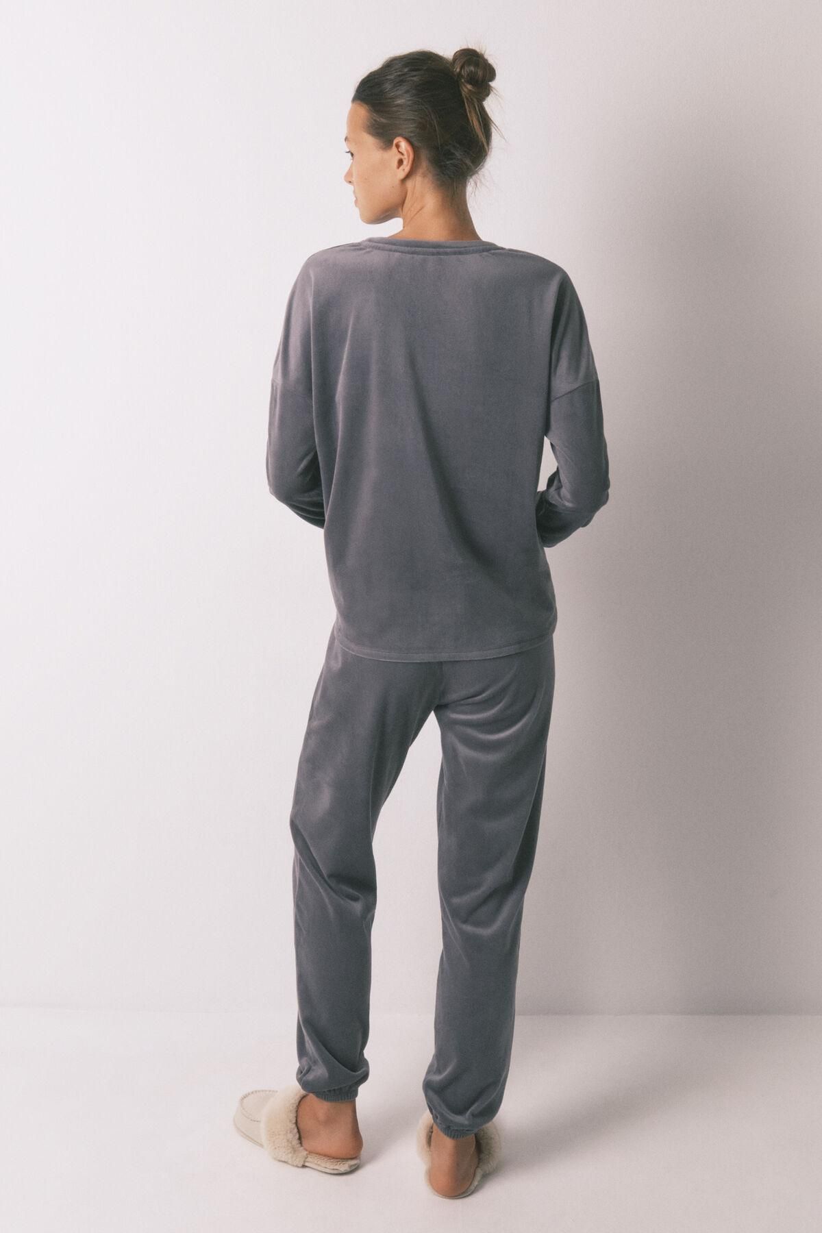 우먼시크릿 글리터 벨벳 그레이 파자마 세트 3792064 GRIS - 상세 이미지 5