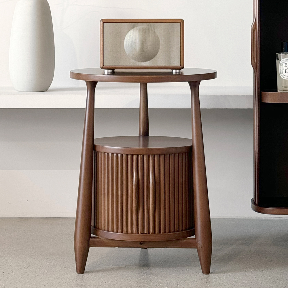 로포텐 로망 원목 틈새 미니 침대 옆 협탁 선반