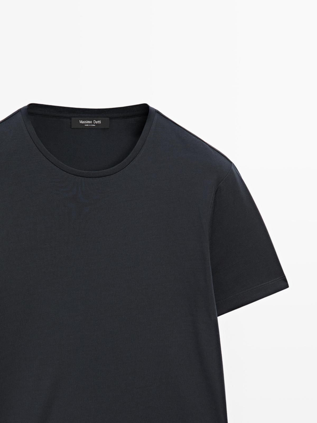 마시모두띠 프리미엄 울블렌드 반팔 티셔츠 0515/155 NAVY BLUE - 상세 이미지 4