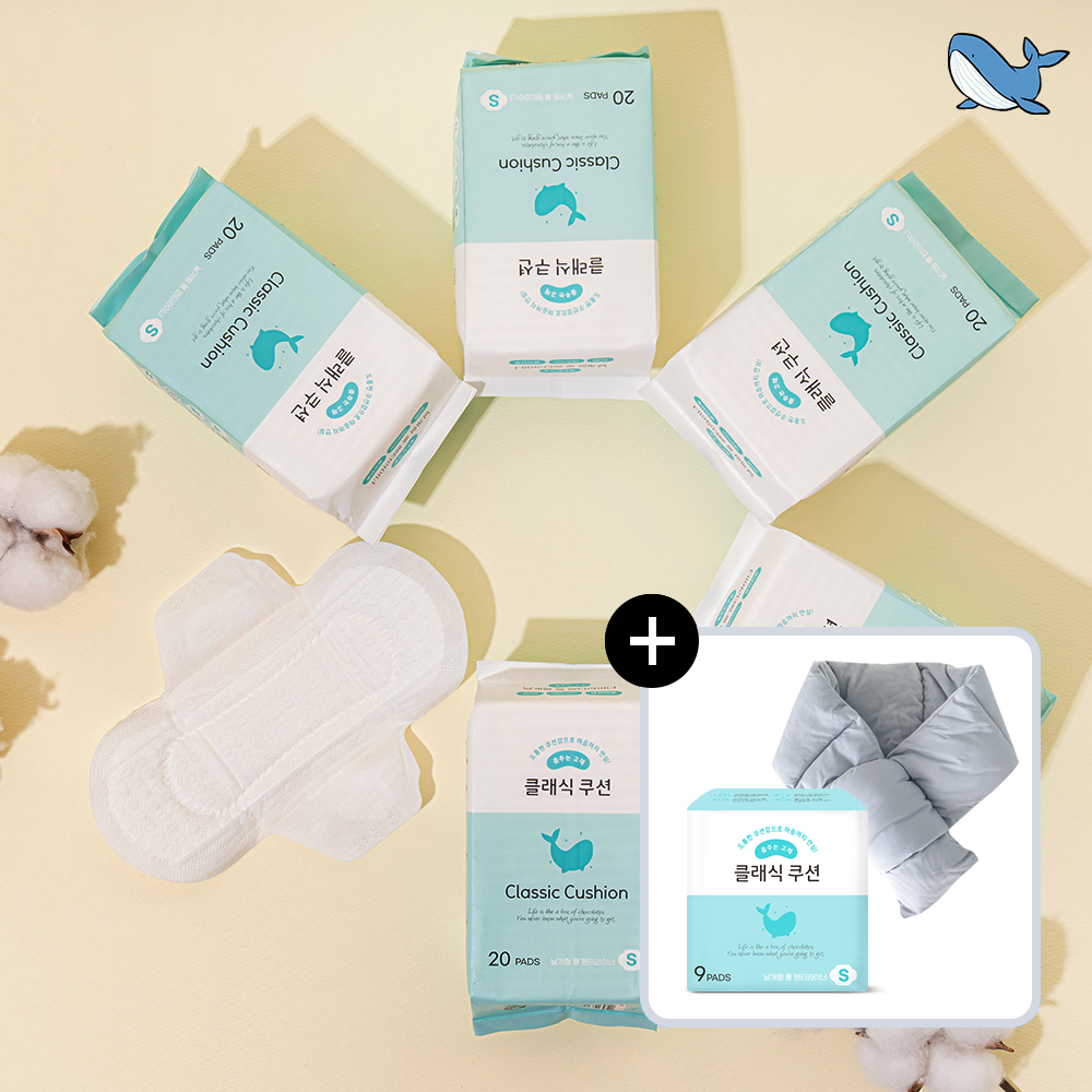 춤추는고래 밀림없는 날개형 롱 팬티라이너 20Px5팩 /100매, 소형생리대 겸용