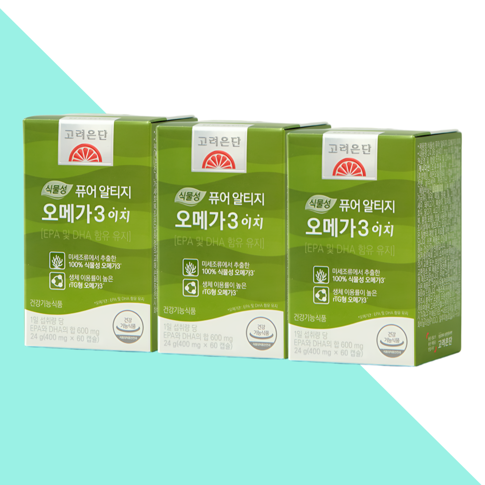고려은단 식물성 RTG 오메가3 이지 60캡슐X3개 - 상품 이미지