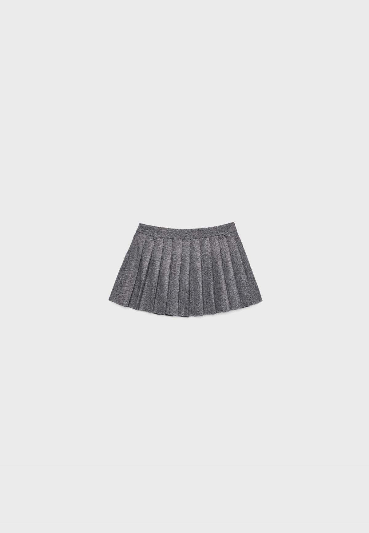 스트라디바리우스 트렌디 플리츠 미니 스커트 8419/752 GREY - 상세 이미지 3