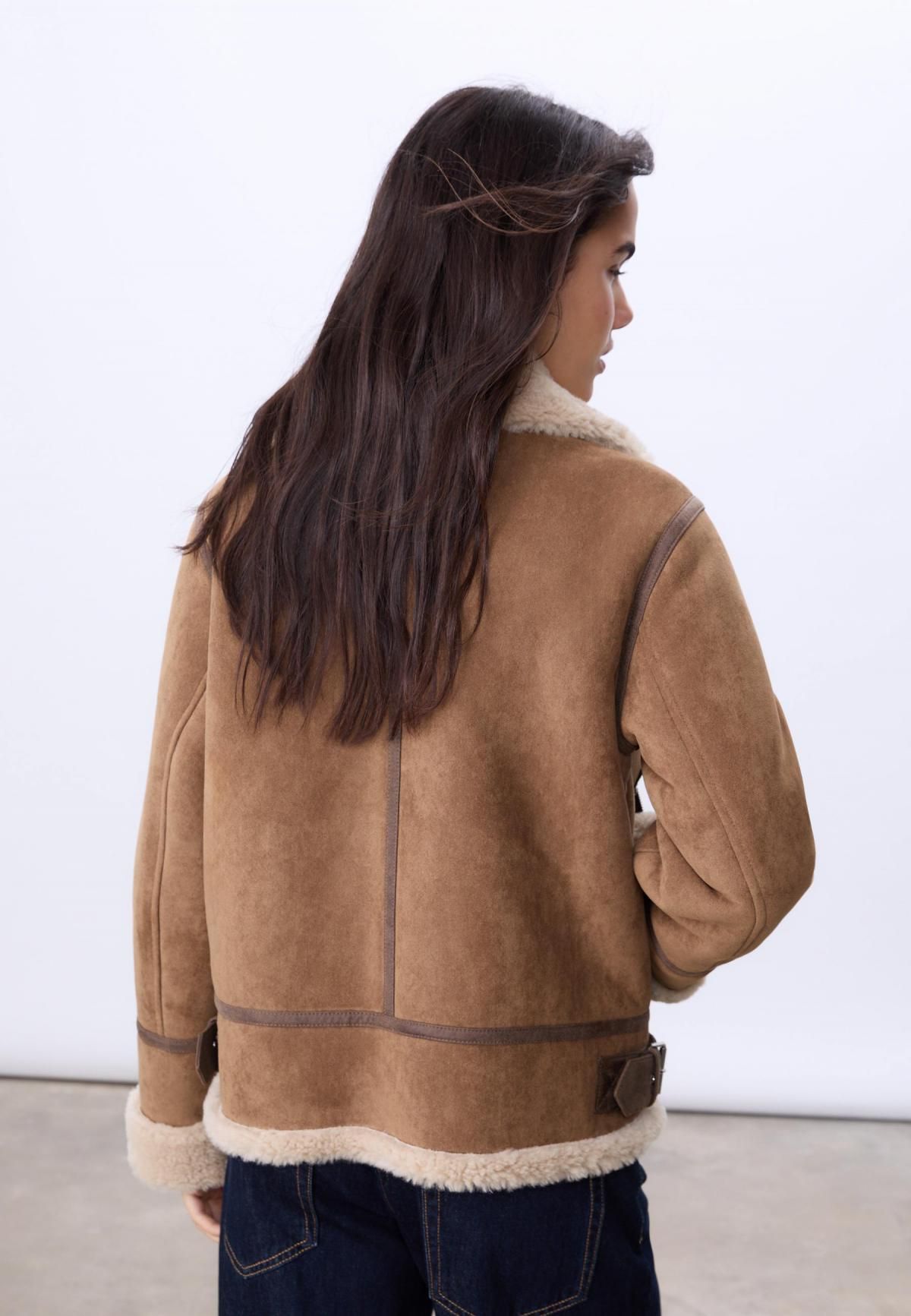 스트라디바리우스 테크니컬 무스탕 페이크퍼 자켓 5754/358 BEIGE 이미지 7