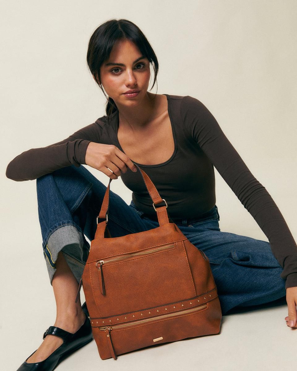 미사코 멀티포켓 메탈 장식 도난방지 백팩 Engri-4300374118018 CAMEL - 상세 이미지 3