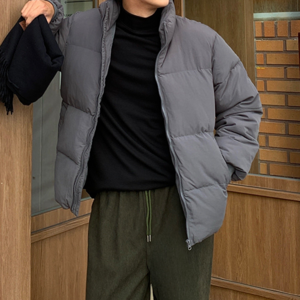 남자 테즈 오버핏 겨울 웰론 스트링 숏 패딩 점퍼 - 상세 이미지 4