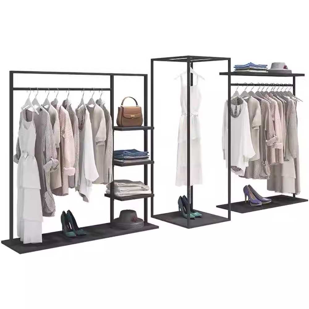 의류매장 행거 튼튼한 스탠드 옷가게 철재 옷걸이 봉 입체형 50x170cm - 상세 이미지 5