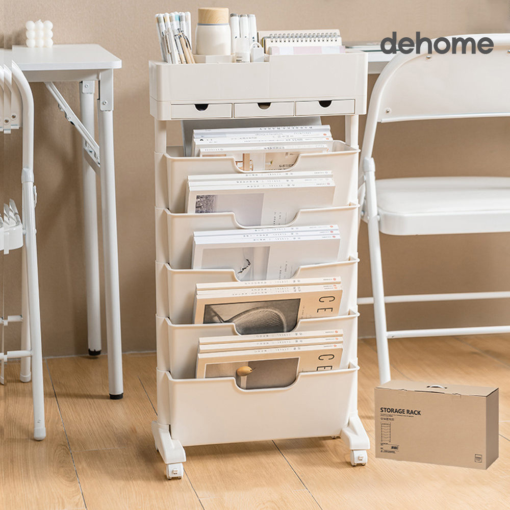 5단 이동식 북카트 바퀴달린 책 트롤리 책꽂이 책선반 책장 북트레일러