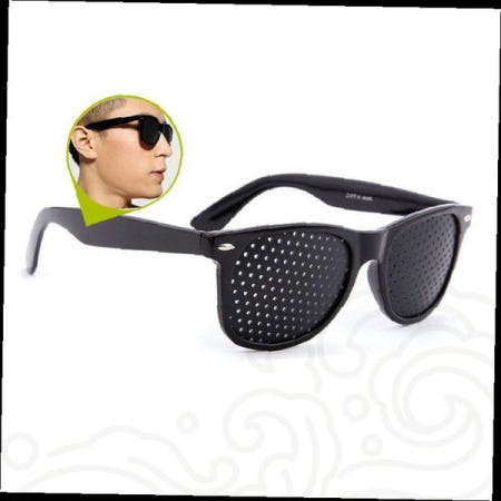 핀홀 안경 시력 교정 눈운동 훈련용 검정 선글라스 안구 보호 시력 관리