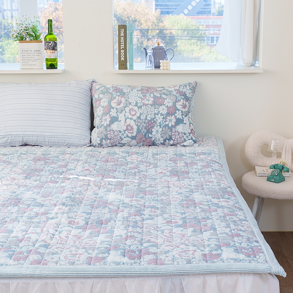 나라데코 플라워 착번 극세사패드 따뜻한 겨울 침대 패드 SS