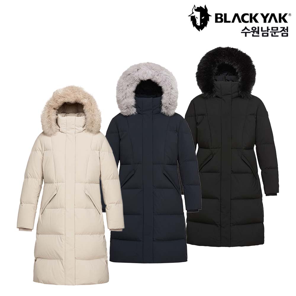 블랙야크 여성 롱 구스 오리털 파카 패딩 후드 점퍼 등산 아웃도어 파니 다운자켓 - 상품 이미지