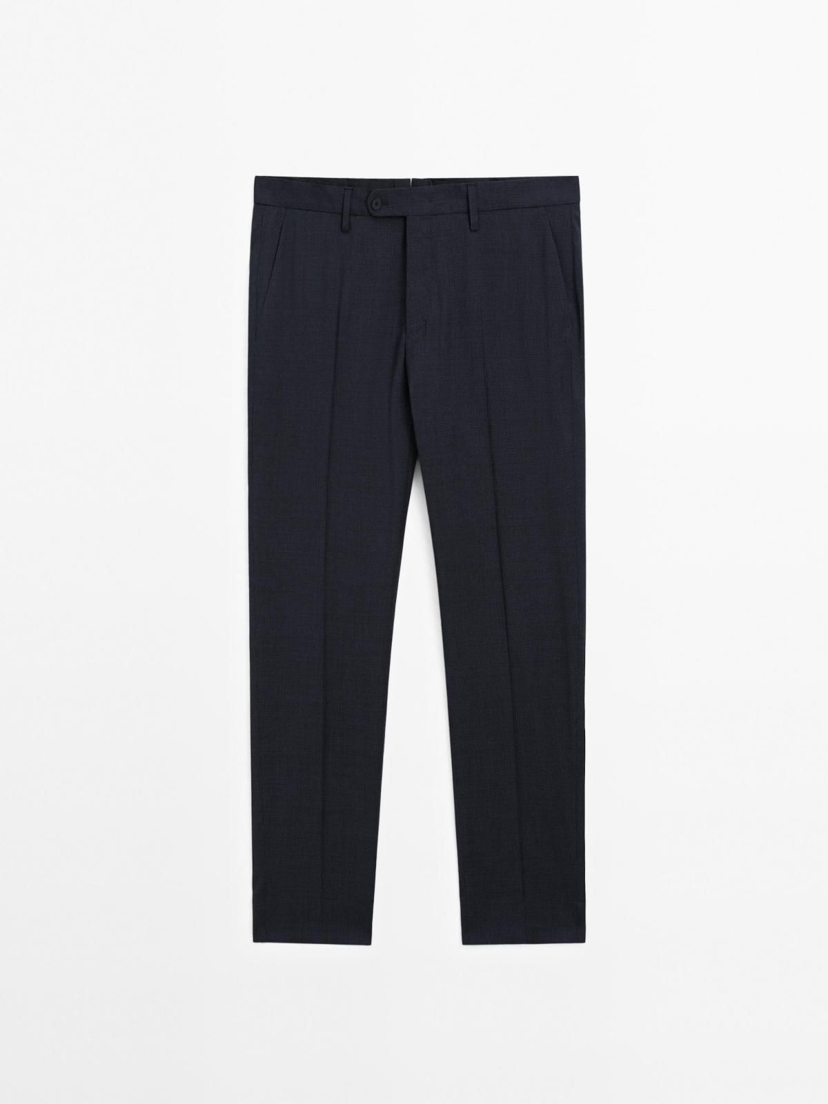 마시모두띠 클래식 하운드투스 슬림핏 수트 팬츠 0049/649 NAVY BLUE - 상세 이미지 4