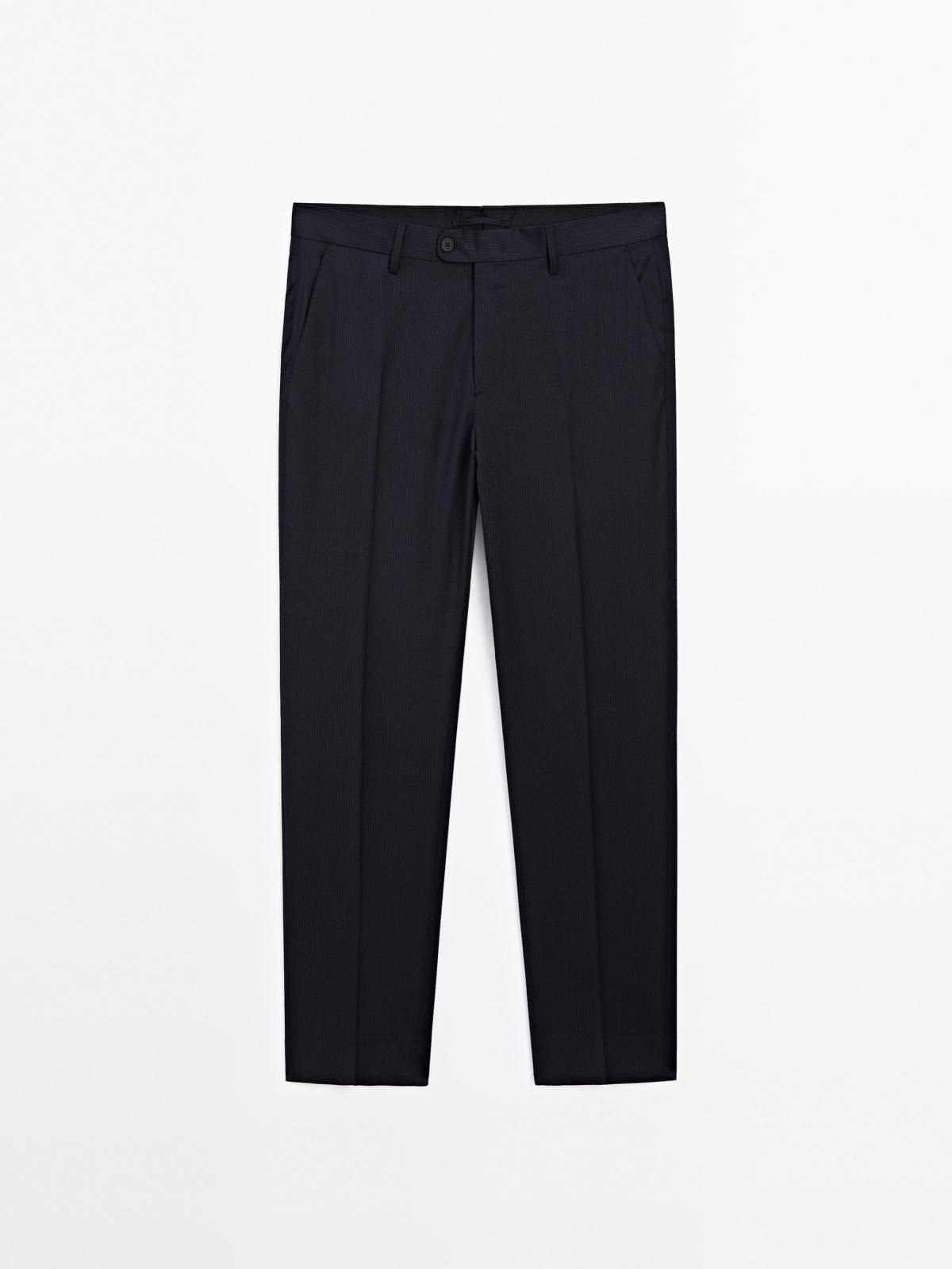 마시모두띠 핀스트라이프 울 슬림핏 수트 팬츠 0046/646 NAVY BLUE - 상세 이미지 4