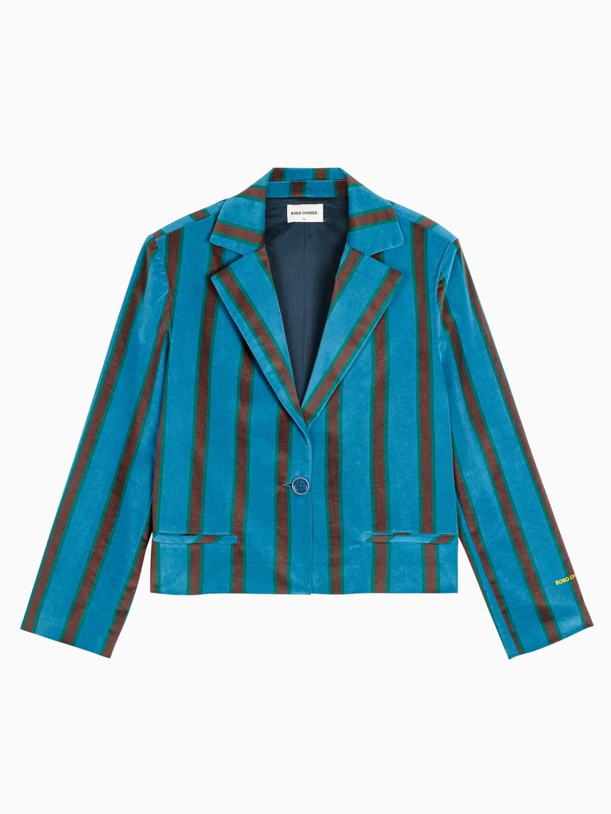 보보쇼즈 스트라이프 크롭 테일러드 재킷 b225fd012 ONE COLOR - 메인 이미지