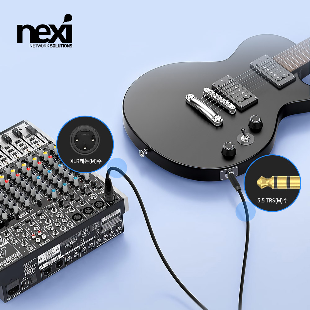 XLR 케이블 캐논 마이크 케이블 55잭 기타 앰프 연결 10M - 상세 이미지 2