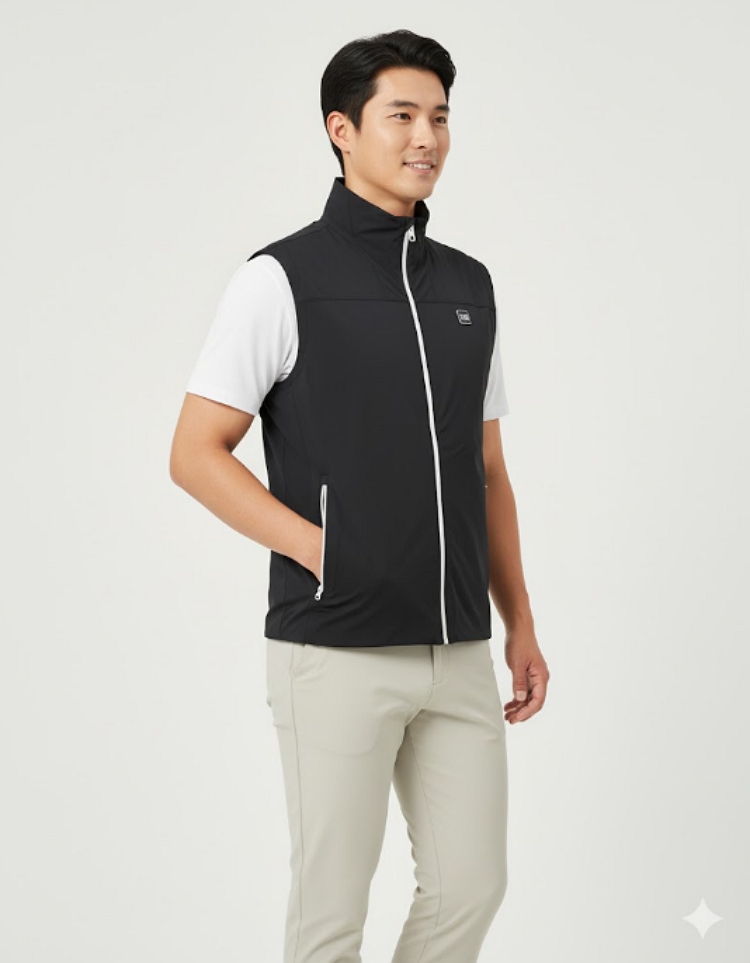 헤지스골프 봄 여름 베스트 솔리드 오피스 필드룩 골프웨어 골프 조끼 - 상세 이미지 2