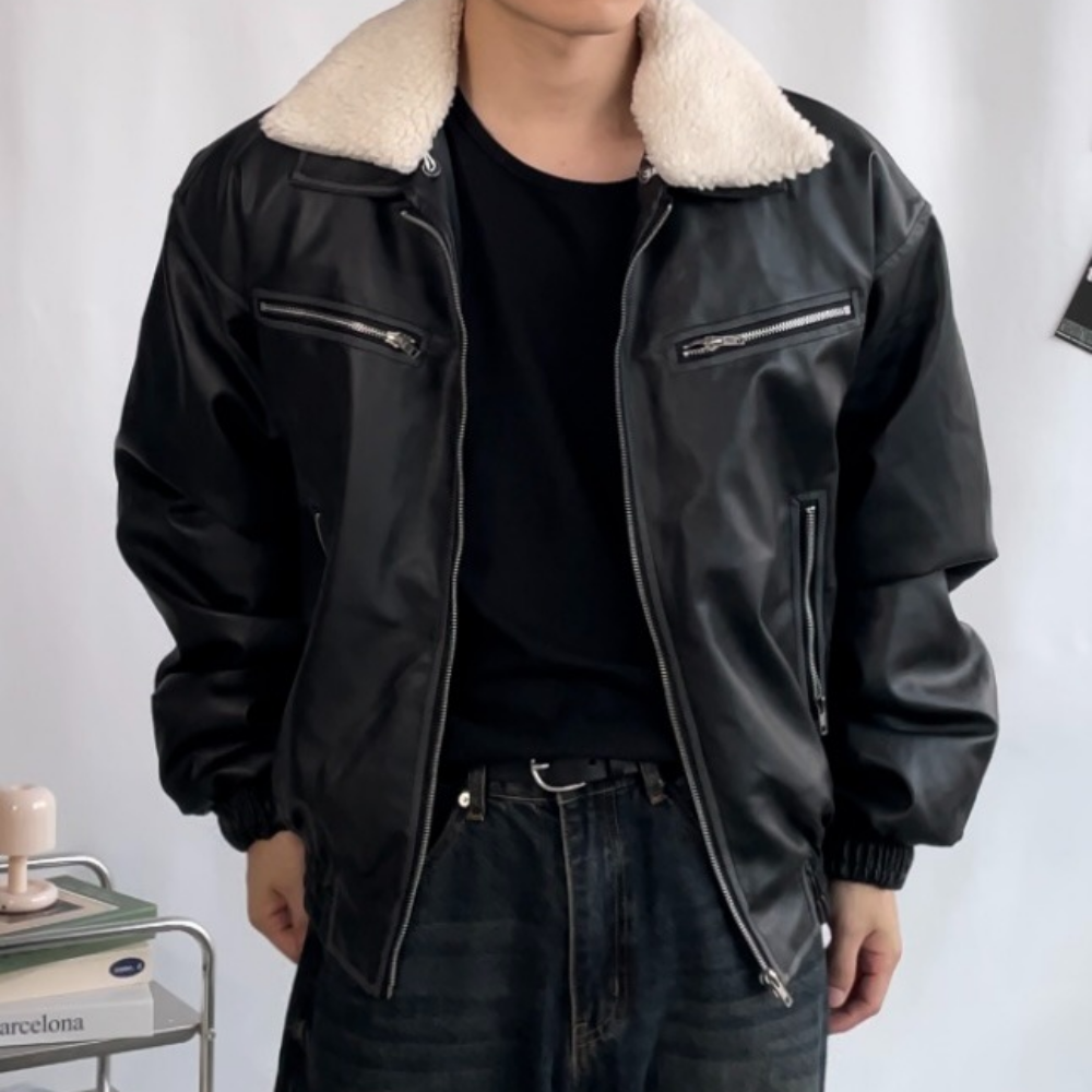 남자 무스탕 톰하디 레더 자켓 점퍼 패딩 양가죽 오버핏 겨울가죽점퍼 이미지 8