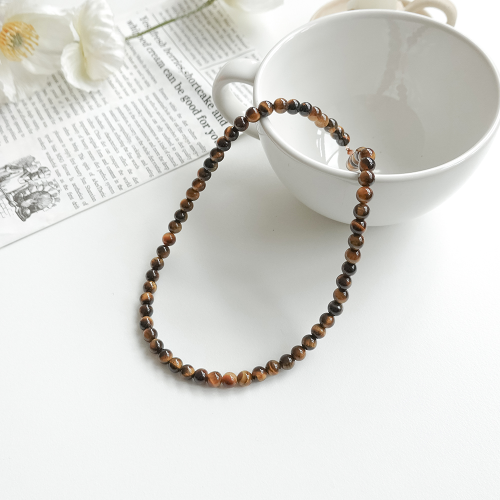14k 6mm 호안석 목걸이 OPPN0350 - 상세 이미지 2